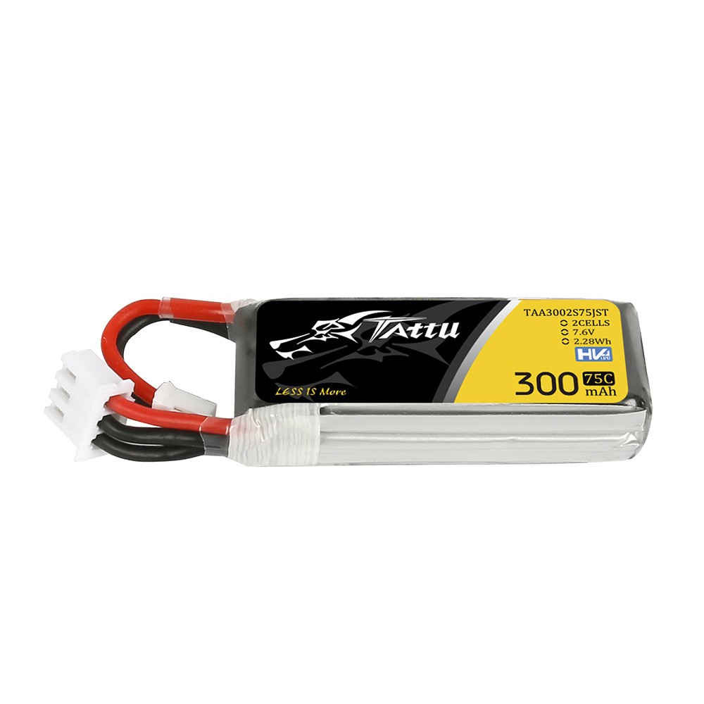 Tattu 300mAh 2S 75C 7.6V Lipo Battery with JST-PHR Plug - Gens Ace