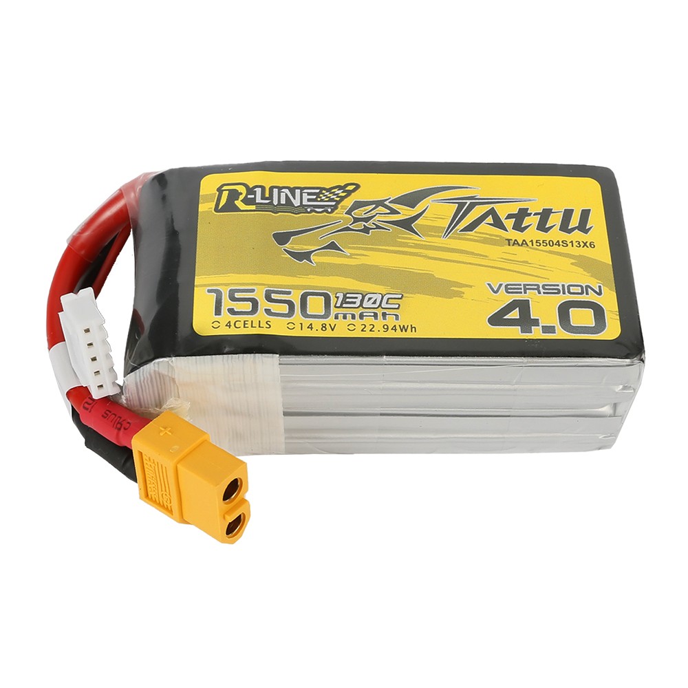 Tattu R-Line Version 3.0 14.8V 1550mAh 120C RC Lipo Battery Pack w/ XT60 Plug 