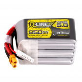 Tattu R-Line Version 5.0 850mAh 22.2V 6S1P 150C Lipo Battery Pack with XT30U-F Plug
