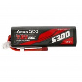 Gens ace 5300mAh 2S 7.6V 60C HardCase RC 20# car Lipo battery pack with T-plug
