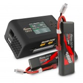 Gens ace 4000mAh 2S1P (2pcs) + Imars Dual Channel Smart Balance RC Charger (Europe Black) Bundle