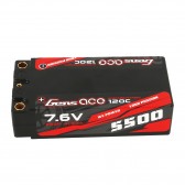 Gens ace 5500mAh 7.6V High Voltage 120C 2S2P Racing Series Shorty Black HardCase Lipo65# 