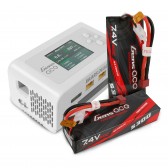 Gens ace 5300mAh 2S1P (2pcs) + Imars Dual Channel Smart Balance RC Charger (Europe White) Bundle