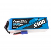 Gens ace G-Tech 5100mAh 80C 22.2V 6S1P Lipo Battery Pack with EC5 plug