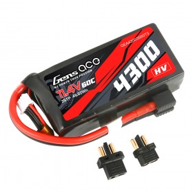 Gens Ace 25C 1200mAh 3S1P 11.1V Saddle Airsoft Gun Lipo Battery with T Plug  - Gens Ace