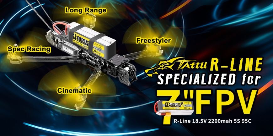 Tattu R-Line 18.5V 2200mah 5S 95C Lipo Battery for 7