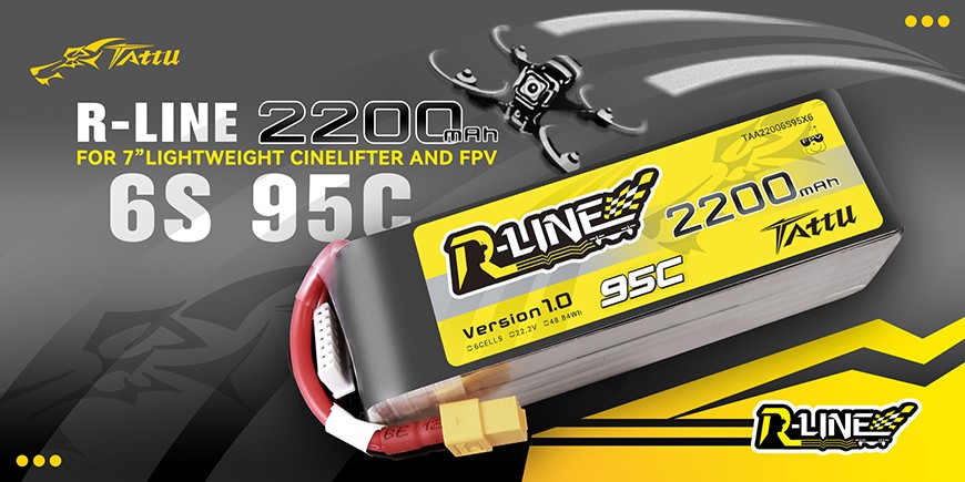R-Line 2200mAh 6S 95C Battery for cinelifter and FPV